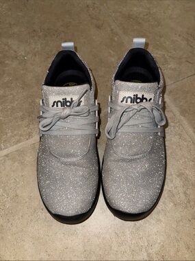 Snibbs Women's Sparkle Silver Lace-Up Sneakers
